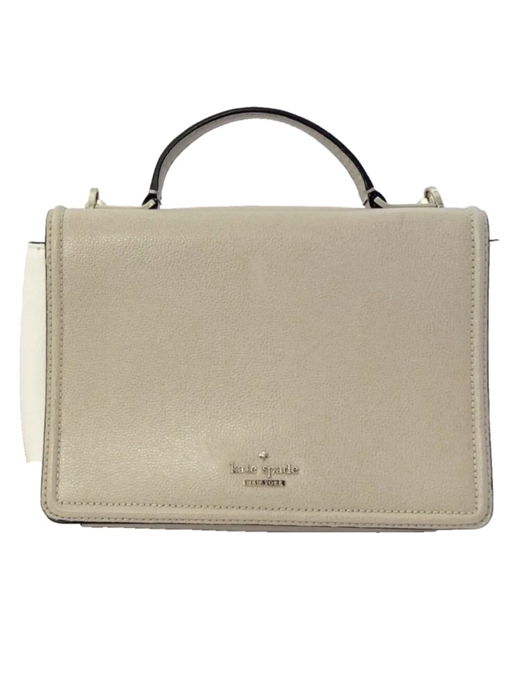 Kate Spade Patterson Drive Medium Maisie Crossbody Taupe White Leather Bag